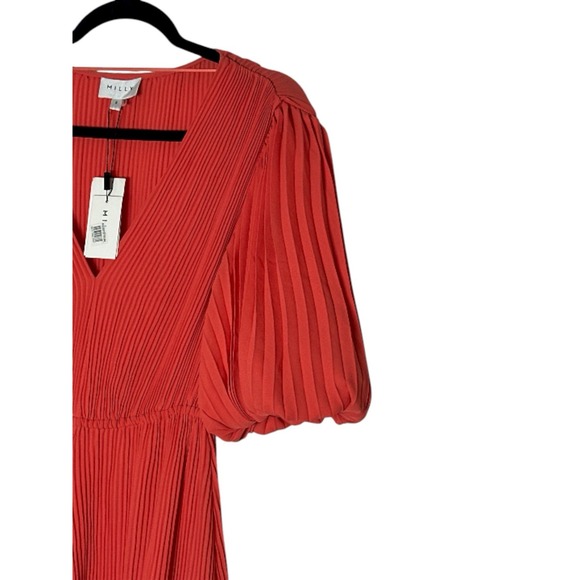 New Milly Dress Women's Size 6 Short-Sleeve Pleated Mini Elastic Waist $395 - Picture 11 of 11